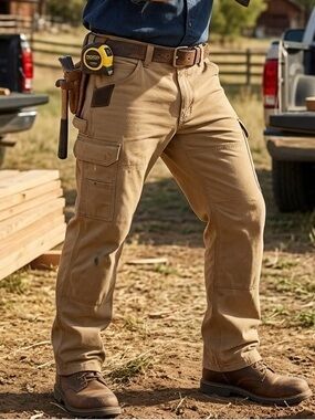 WRANGLER RIGGS Workwear Men's 38x30 Ripstop Ranger Cargo Pants Khaki Utility